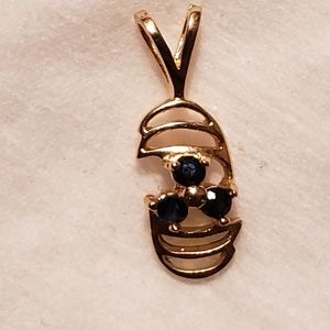 14k blue sapphire pendant only